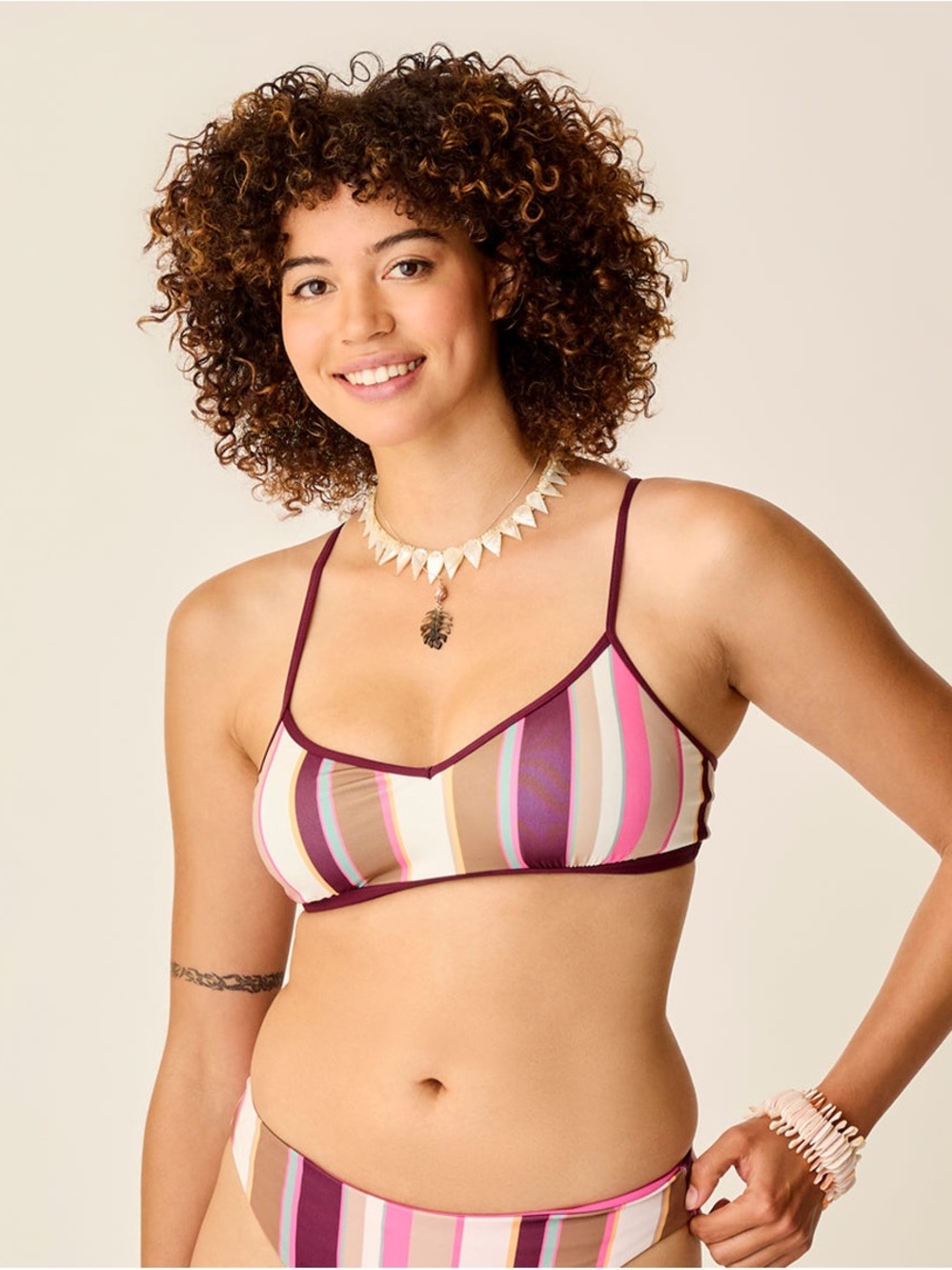 NEW Carve Designs Stinson Top High Support T-Back Desert Stripes Small
